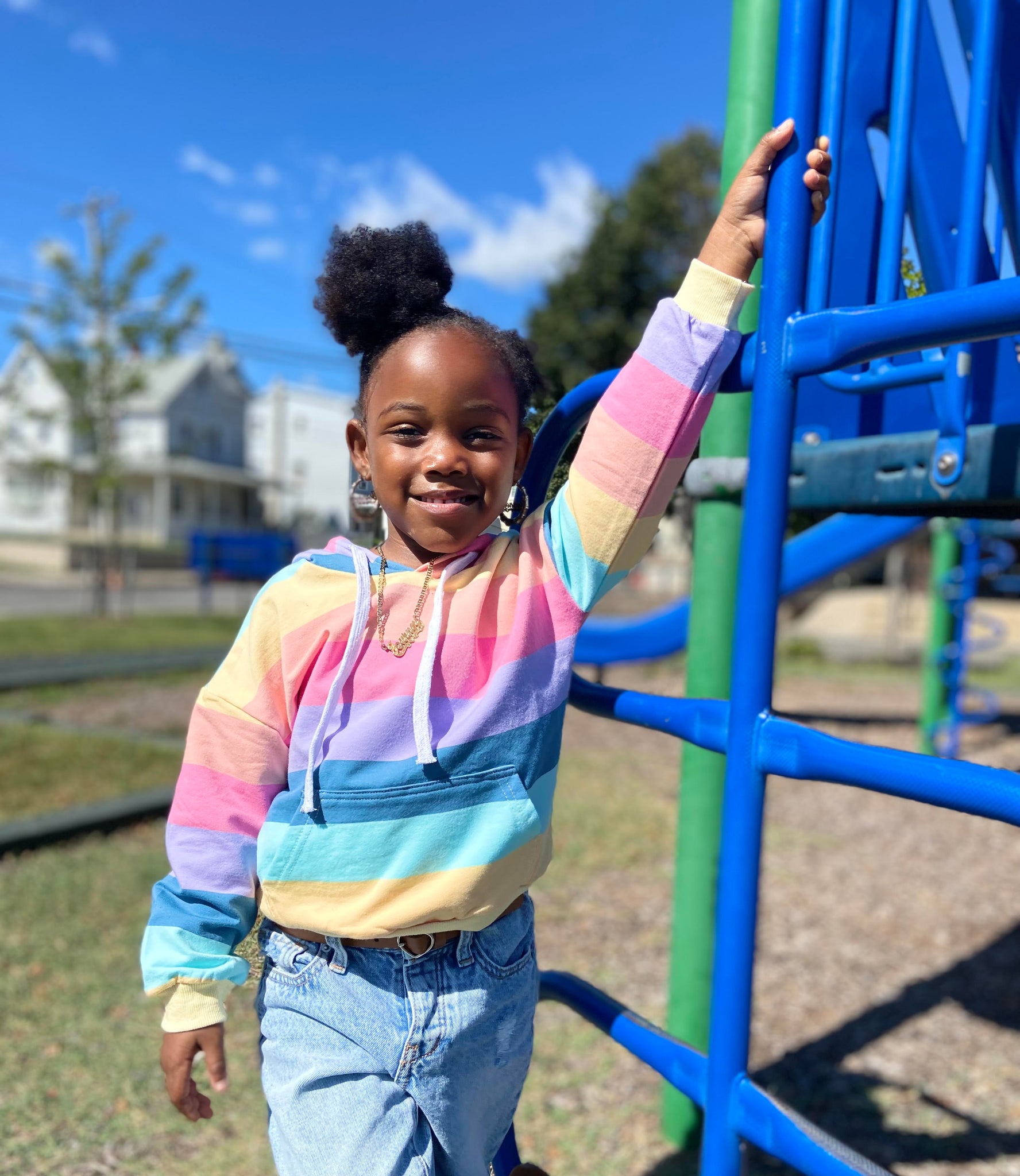 Rainbow Striped Hoodie