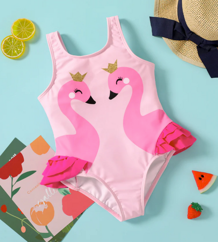 Flamingo Ruffled Swimsuit