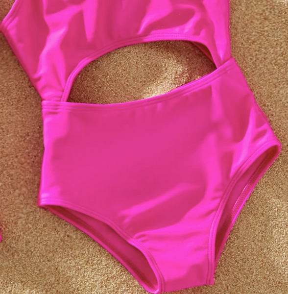 Pink Cut-Out Swimsuit