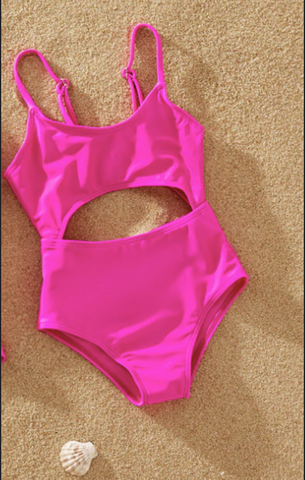 Pink Cut-Out Swimsuit