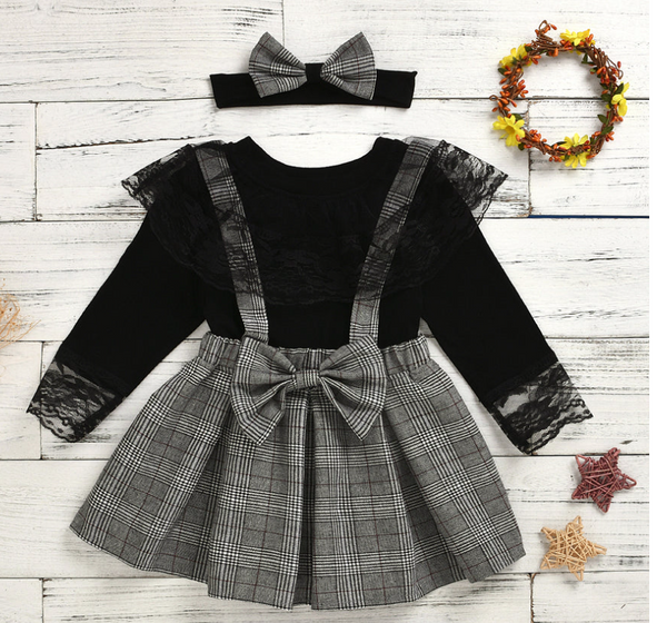 3pc Plaid Skirt Set